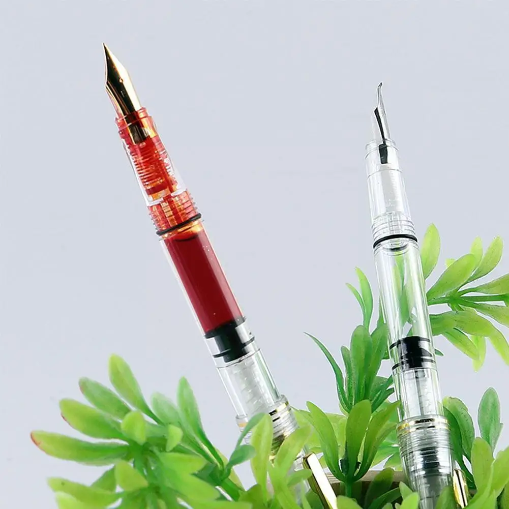 1pc Transparent Fountain Pen Piston Ink Calligraphy Stationery Pens Curved/straight Pen Writing School Nib Office High Capa G5p0
1pc Transparent Fountain Pen Piston Ink Calligraphy Stationery Pens Curved/straight Pen Writing School Nib Office High Capa G5p0