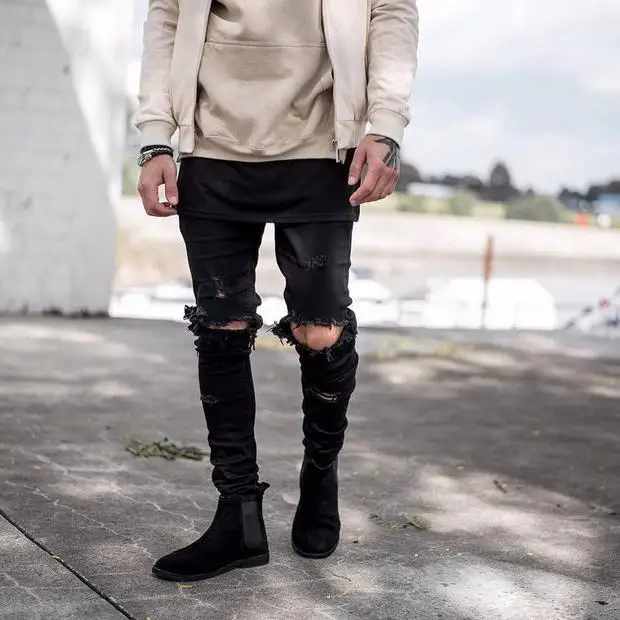 New men's jeans trousers destroy slim-fit jeans fashionable men's knee-hole pants
New men's jeans trousers destroy slim-fit jeans fashionable men's knee-hole pants
