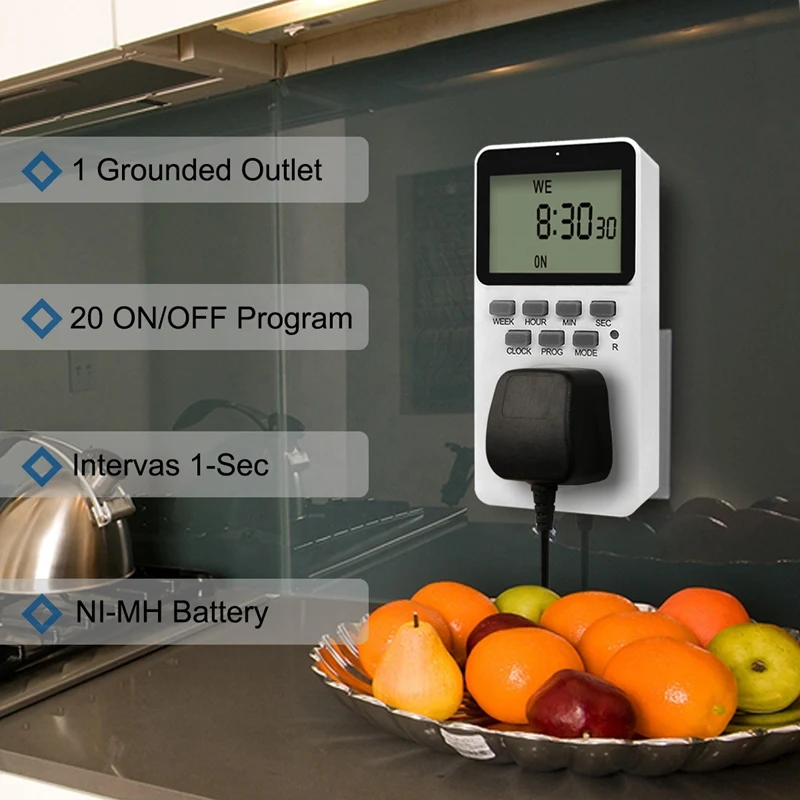 New Timer Socket Electronic Timer Mini Digital LCD Timer Switch Socket Time Control For Kitchen Electric Appliance EU Plug
New Timer Socket Electronic Timer Mini Digital LCD Timer Switch Socket Time Control For Kitchen Electric Appliance EU Plug