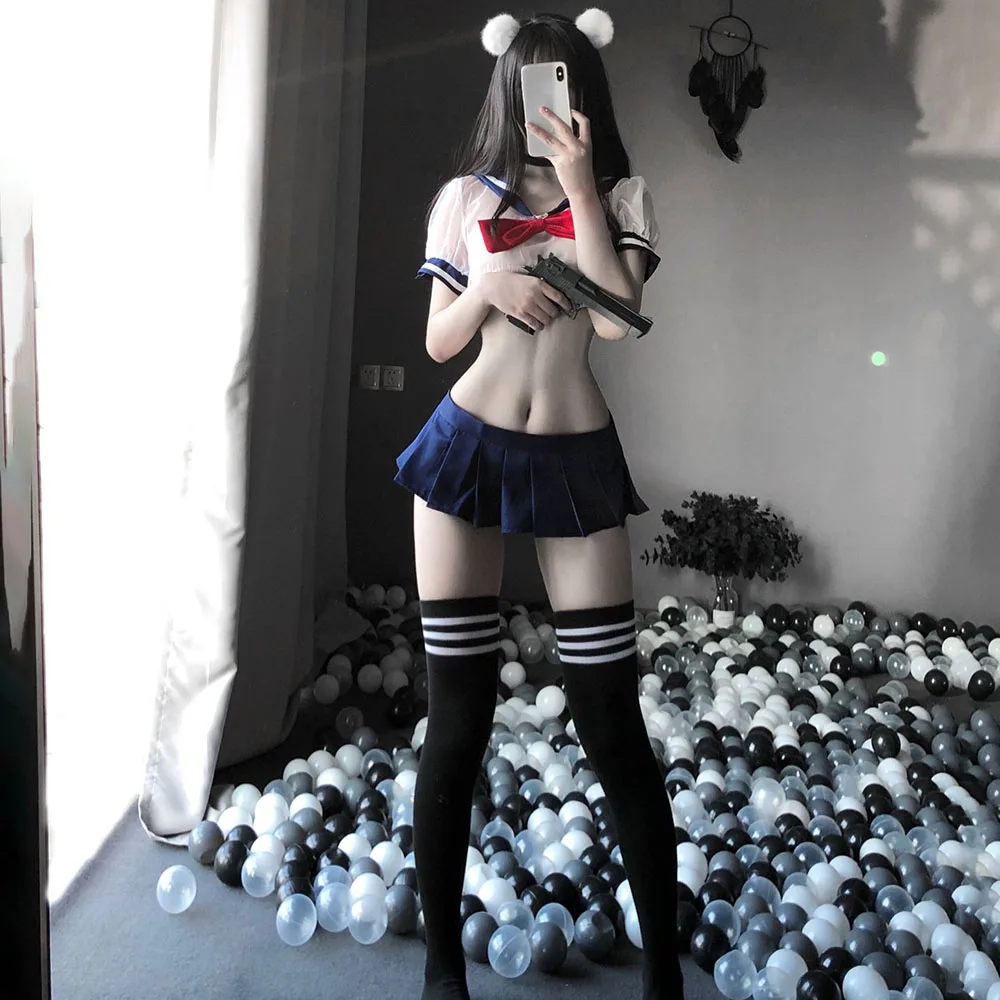 SEXY MEOW Sweet School Girl Cosplay Costumes Erotic Lingerie Women Sexy Miniskirt Net Yarn Perspective Sailor Uniform Temptation
SEXY MEOW Sweet School Girl Cosplay Costumes Erotic Lingerie Women Sexy Miniskirt Net Yarn Perspective Sailor Uniform Temptation