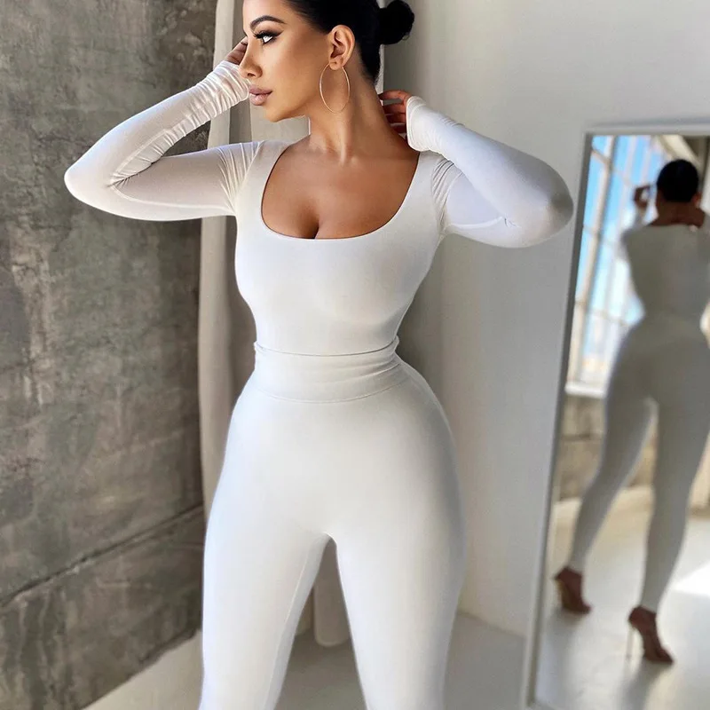 New Fashion Long Sleeve Bodycon Long Pants Jumpsuit Female 2021 Solid Color Deep V-neck Front Sexy Jumpsuit Romper
New Fashion Long Sleeve Bodycon Long Pants Jumpsuit Female 2021 Solid Color Deep V-neck Front Sexy Jumpsuit Romper