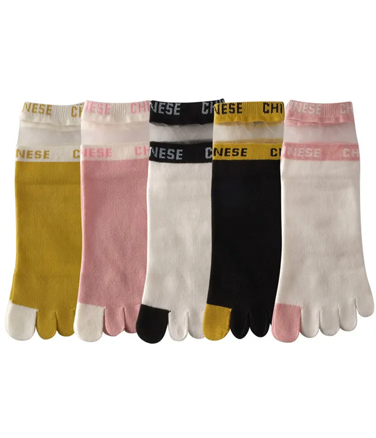 Transparent Glass Silk Summer Cotton Five Finger Socks Short Tube English Letter Fashion Cotton Thin Split Toe Socks Women
Transparent Glass Silk Summer Cotton Five Finger Socks Short Tube English Letter Fashion Cotton Thin Split Toe Socks Women