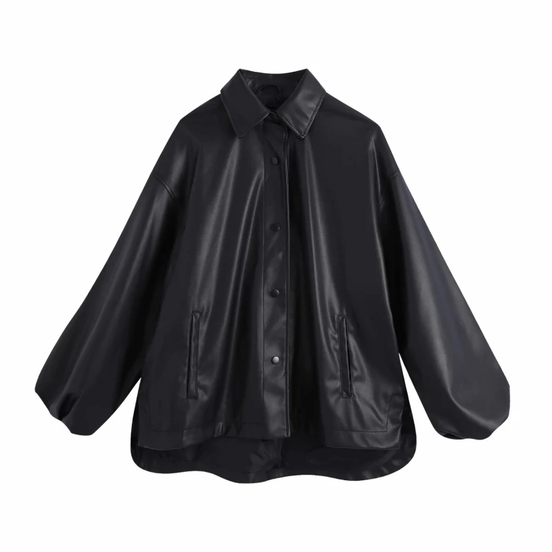 PUWD Vintage Woman Oversized Black Leather Coat Fad Vogue Ladies Autumn Loose Batwing Sleeve Outerwear Female Casual Jacket
PUWD Vintage Woman Oversized Black Leather Coat Fad Vogue Ladies Autumn Loose Batwing Sleeve Outerwear Female Casual Jacket