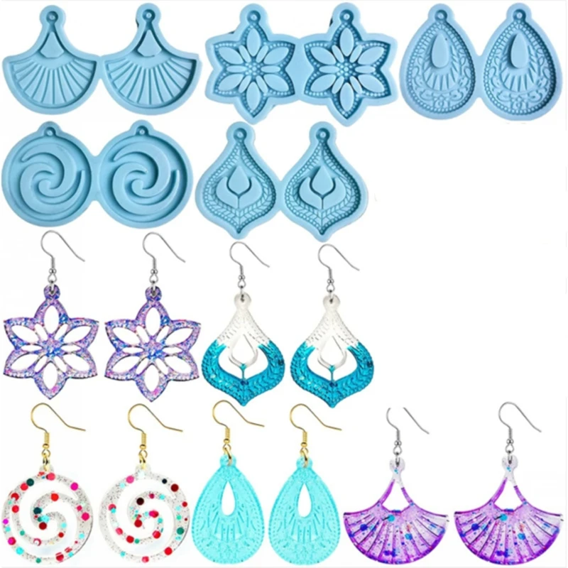 5 Pcs Earrings Epoxy Resin Mold Handmade Ear Drop Dangle Silicone Mould DIY Crafts Jewelry Necklace Pendants Casting Tools
5 Pcs Earrings Epoxy Resin Mold Handmade Ear Drop Dangle Silicone Mould DIY Crafts Jewelry Necklace Pendants Casting Tools