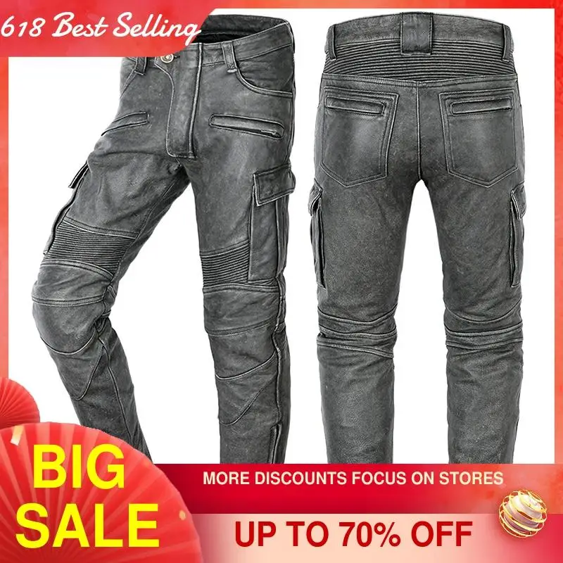 2021 Vintage Black American Motorcycle Style Real Natural Leather Trousers Men Plus Size 4XL Genuine Thick Cowhide Biker's Pants
2021 Vintage Black American Motorcycle Style Real Natural Leather Trousers Men Plus Size 4XL Genuine Thick Cowhide Biker's Pants