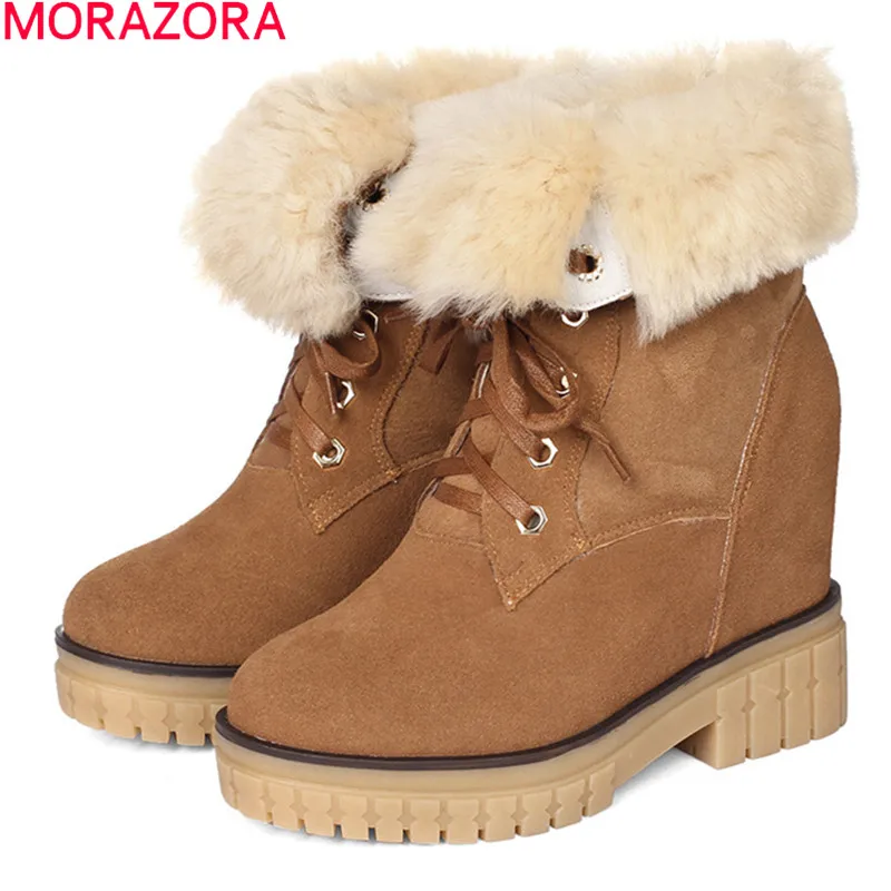 MORAZORA 2021 Winter Snow Boots High Quality Keep Warm Women Boots Genuine Leather Thick Fur Ankle Boots For Woman
MORAZORA 2021 Winter Snow Boots High Quality Keep Warm Women Boots Genuine Leather Thick Fur Ankle Boots For Woman