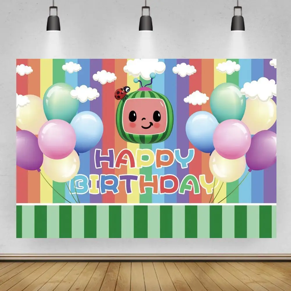 Rainbow Colorful Stripes Balloons Happy Children Birthday Background Photography Commelon Newborn Baby Shower Photo Backdrop
Rainbow Colorful Stripes Balloons Happy Children Birthday Background Photography Commelon Newborn Baby Shower Photo Backdrop
