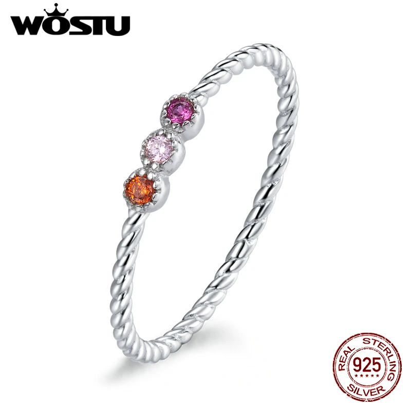 WOSTU 925 Sterling Silver Love of Rainbow Ring Colorful Dazzling Zircon Ring For Women Wedding Fingers Silver 925 Jewelry
WOSTU 925 Sterling Silver Love of Rainbow Ring Colorful Dazzling Zircon Ring For Women Wedding Fingers Silver 925 Jewelry
