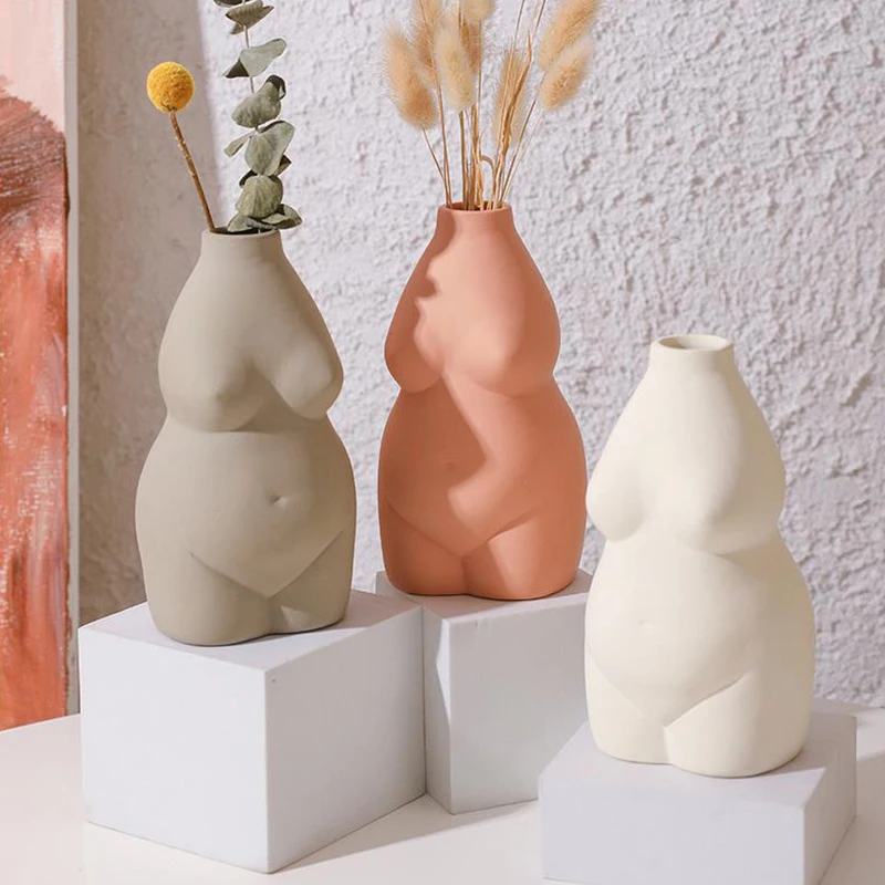 Creativity Vase Body Art Vases Bust Statue Flower Insert Ornaments Frosted Porcelain Crafts Desk Decor Nordic Style Simplicity 
Creativity Vase Body Art Vases Bust Statue Flower Insert Ornaments Frosted Porcelain Crafts Desk Decor Nordic Style Simplicity