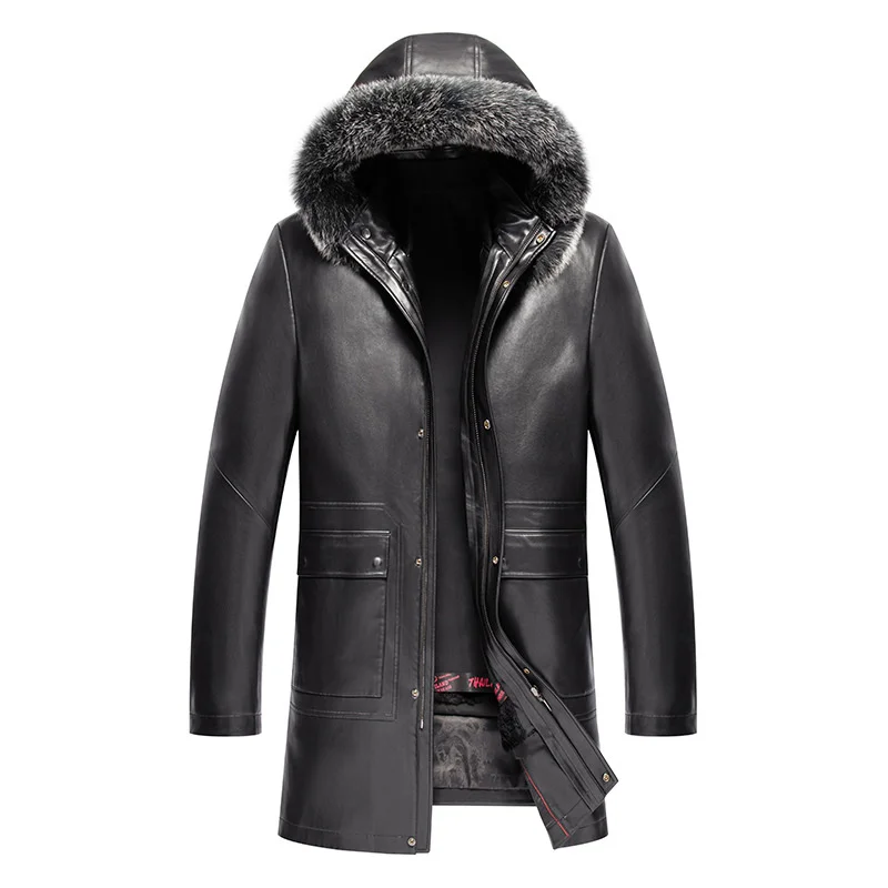 Middle aged and old men's sheepskin leather knick suit fox collar detachable rabbit liner medium long fur coat
Middle aged and old men's sheepskin leather knick suit fox collar detachable rabbit liner medium long fur coat