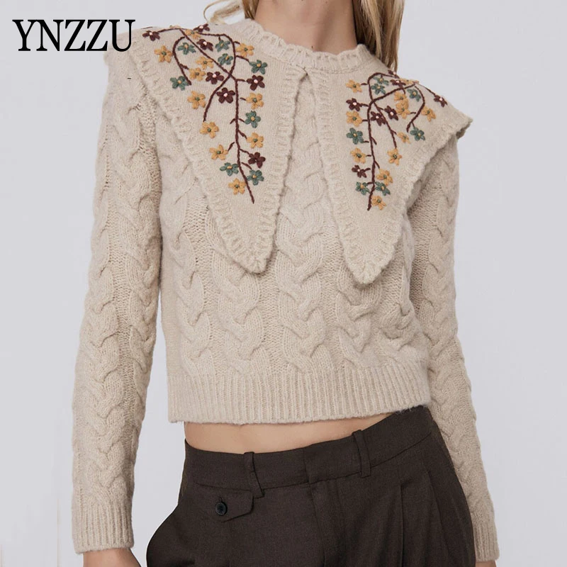 Fashion Floral Emboridery Sweater Women 2021 Spring Peter pan collar Female Loose Pullover Tops Jumper Sweet Fall YNZZU YT947
Fashion Floral Emboridery Sweater Women 2021 Spring Peter pan collar Female Loose Pullover Tops Jumper Sweet Fall YNZZU YT947