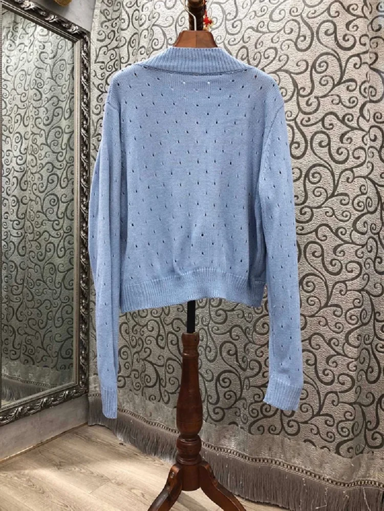 2021 Cardigan Sweaters Autumn Fashion Style Women Hand Made Flower Knitting Long Sleeve Casual Ladies Blue Cardigan Tops Coat
2021 Cardigan Sweaters Autumn Fashion Style Women Hand Made Flower Knitting Long Sleeve Casual Ladies Blue Cardigan Tops Coat