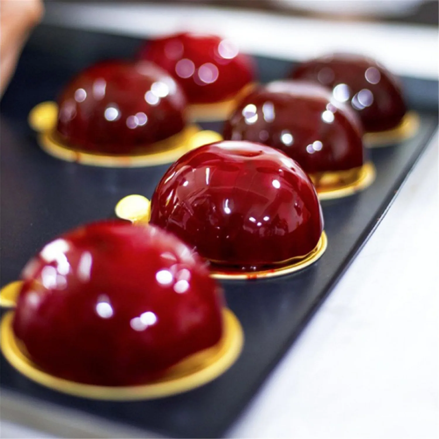 6-cavity Semi Sphere Silicone Mold For Making Hot Chocolate Bomb Cake Jelly Dome Mousse Semi Sphere Silicone Mold
6-cavity Semi Sphere Silicone Mold For Making Hot Chocolate Bomb Cake Jelly Dome Mousse Semi Sphere Silicone Mold