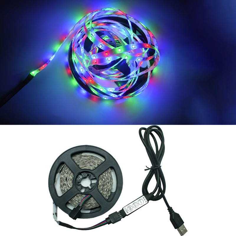 LED Strip Lights RGB 2835 Decoration 3Key Control USB Cable Flexible Lamp Tape Diode DC5V Desk BackLight 5M Ribbon Lighting
LED Strip Lights RGB 2835 Decoration 3Key Control USB Cable Flexible Lamp Tape Diode DC5V Desk BackLight 5M Ribbon Lighting