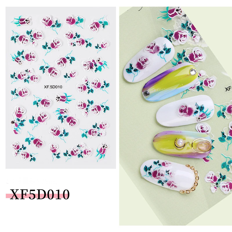 Nail Stickers Relief Various Flowers 5D Manicure Foil Decals DIY Slider Adhesive Decal Nail Decoration Nail Art Sticker 
Nail Stickers Relief Various Flowers 5D Manicure Foil Decals DIY Slider Adhesive Decal Nail Decoration Nail Art Sticker