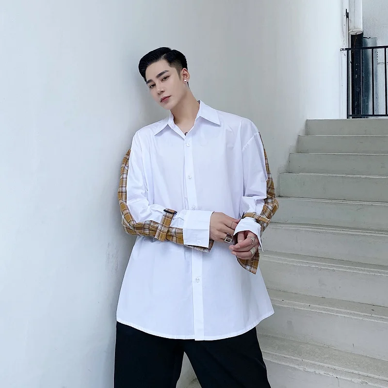 Male Women Vintage Fashion Streetwear Hip Hop Loose Shirts Men Back Black White Plaid Splice Long Sleeve Casual Shirt
Male Women Vintage Fashion Streetwear Hip Hop Loose Shirts Men Back Black White Plaid Splice Long Sleeve Casual Shirt