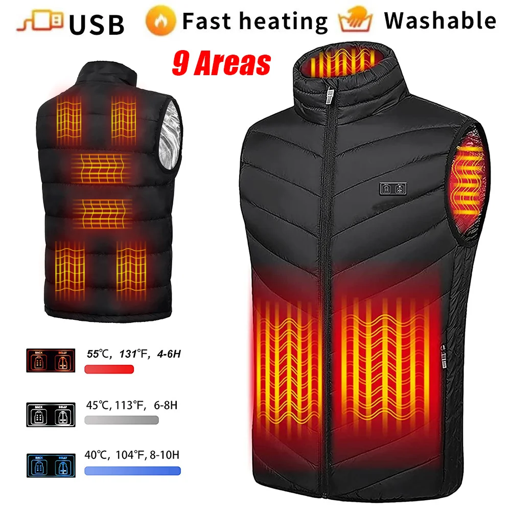 9 Areas USB Heated Jacket Men Intelligent Electric Heating Thermal Vest Jacket Winter Warm Up Coat Clothing Heatable Vest
9 Areas USB Heated Jacket Men Intelligent Electric Heating Thermal Vest Jacket Winter Warm Up Coat Clothing Heatable Vest