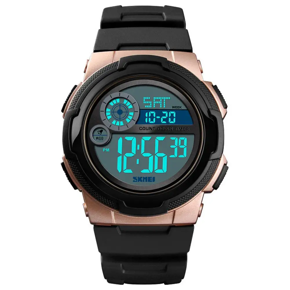 

SKMEI 1437 Men Digital Watch Dual Time Date Week Stopwatch EL Light Waterproof Sports Wristwatch