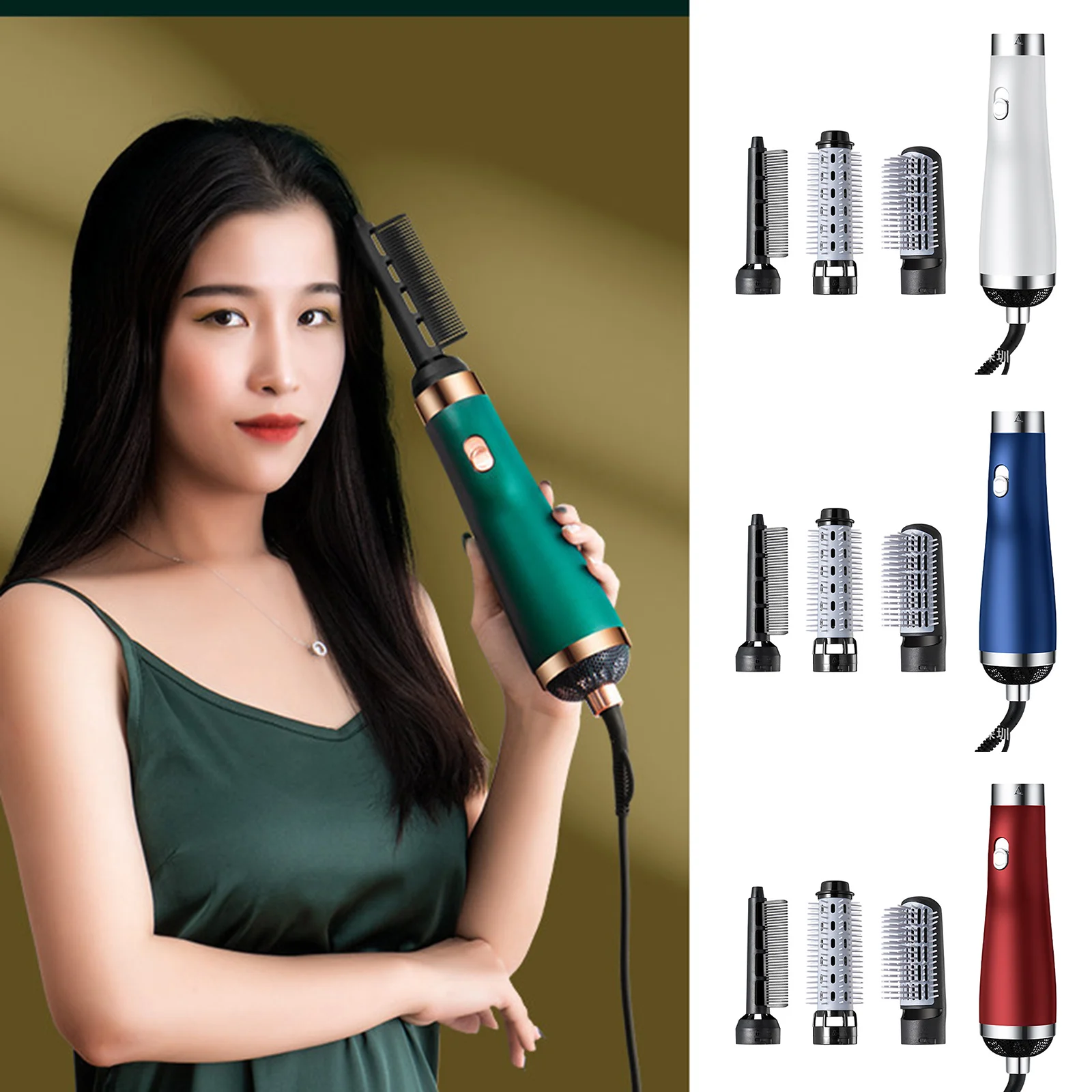 H Detachable Electric Brush with Replaceable Heads Hair Drying Comb Hot/Cold Blowing for Hair Styling Curling Straighten t6
H Detachable Electric Brush with Replaceable Heads Hair Drying Comb Hot/Cold Blowing for Hair Styling Curling Straighten t6
