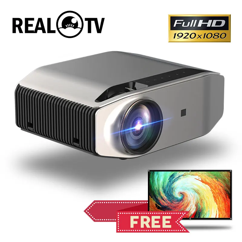 REAL TV YG620 Full HD 1080p проектор 6500 люмен Домашний кинотеатр HDMI совместимый USB |