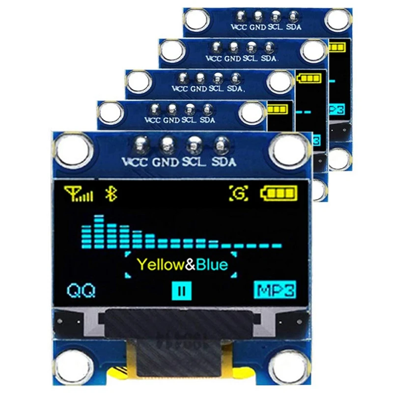 5PCS 0.96 OLED Display Module IIC 128 x 64 Pixel 12864 OLED Yellow Blue I2C 0.96Inch OLED Display IIC Serial
5PCS 0.96 OLED Display Module IIC 128 x 64 Pixel 12864 OLED Yellow Blue I2C 0.96Inch OLED Display IIC Serial