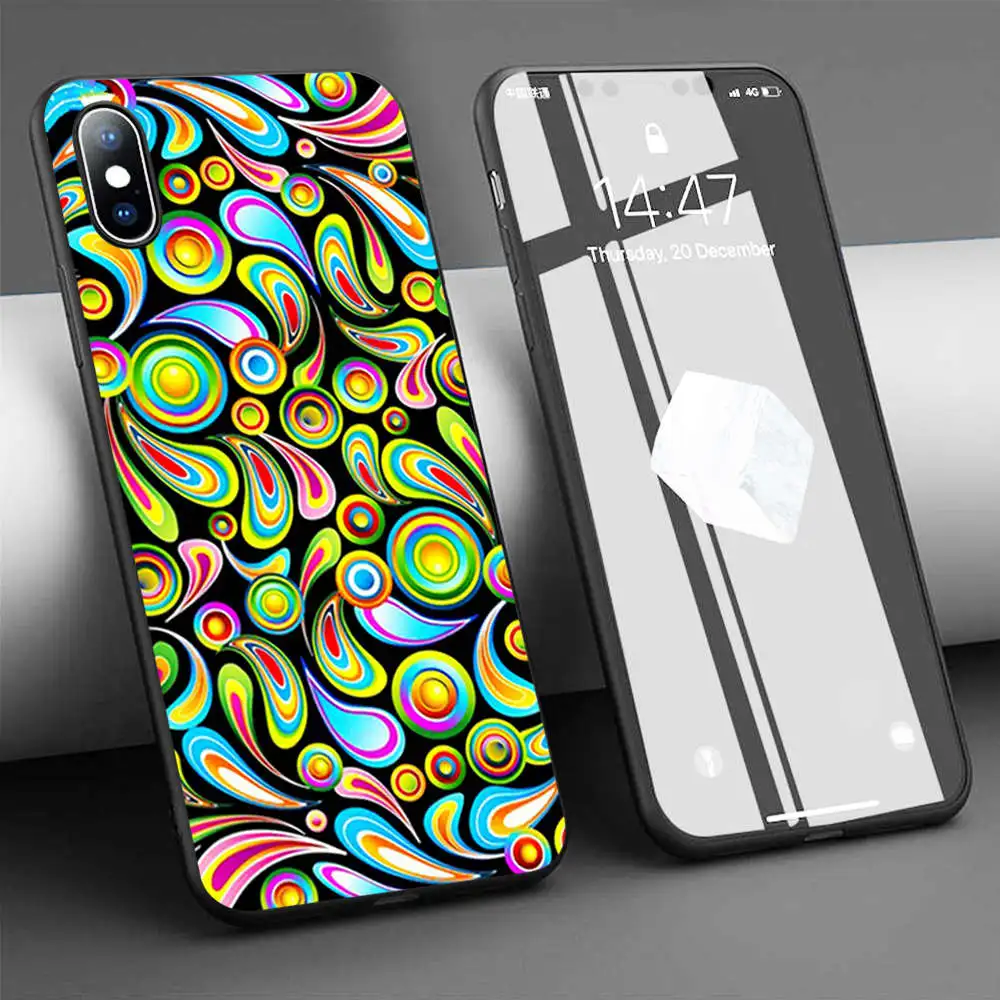 Coque Psychedelic Color Drops Hellip Soft Silicone Phone Case for iPhone 11 Pro Max X 5S 6 6S XR XS 7 8 Plus Cover | Мобильные