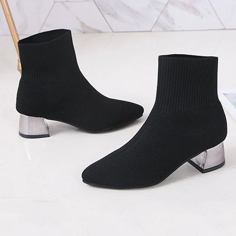 Women Sock Boots Ladies Knitting Air Mesh Shoes Breathable Women Casual Comfortable Ankle Boot Female Mid Thick Heels Footwear
Women Sock Boots Ladies Knitting Air Mesh Shoes Breathable Women Casual Comfortable Ankle Boot Female Mid Thick Heels Footwear
