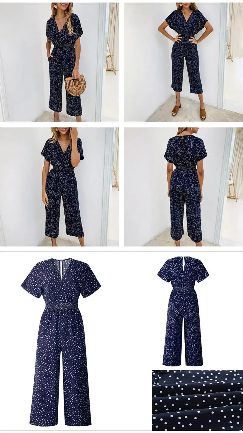 Jumpsuit Short Sleeve Wide Leg Loose Jumpsuit Women Jumpsuits Rompers Summer Casual Print V-neck Pocket Overalls 2020 Fashion
Jumpsuit Short Sleeve Wide Leg Loose Jumpsuit Women Jumpsuits Rompers Summer Casual Print V-neck Pocket Overalls 2020 Fashion