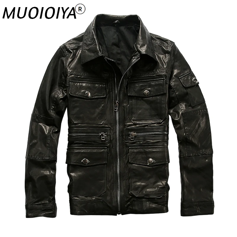 Genuine Leather Coat Men's Vegetable Tanned Sheepskin Jacket Spring Autumn Multi Pockests Lapel Casual Leather Jacket
Genuine Leather Coat Men's Vegetable Tanned Sheepskin Jacket Spring Autumn Multi Pockests Lapel Casual Leather Jacket