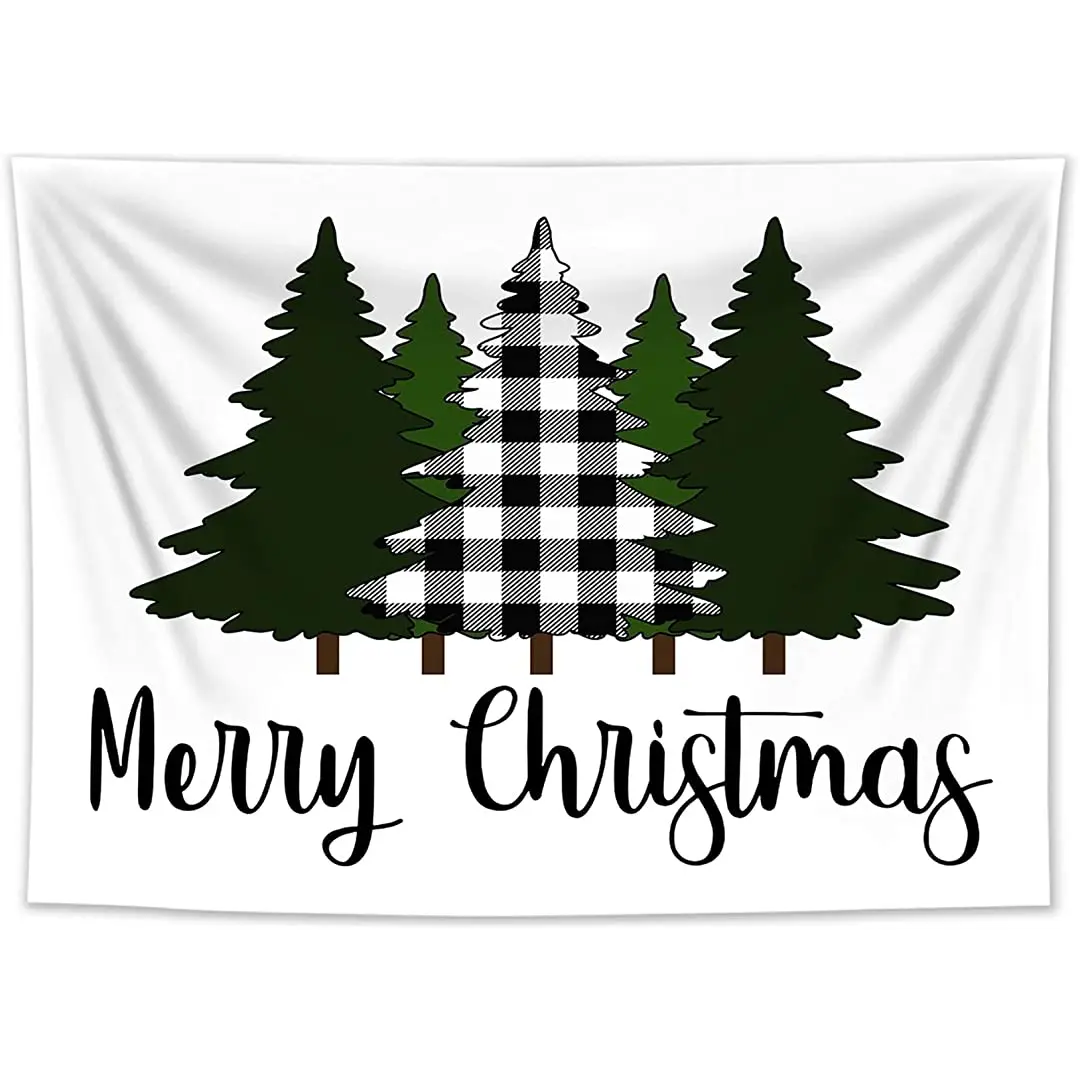 Christmas Tapestry Wall Hanging Black and White Plaid Xmas Tree on White Tapestries Farmhouse New Year Wall Decor Blanket
Christmas Tapestry Wall Hanging Black and White Plaid Xmas Tree on White Tapestries Farmhouse New Year Wall Decor Blanket