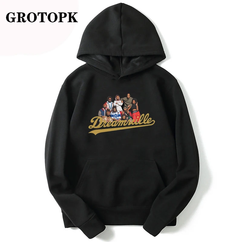 Мужская толстовка с капюшоном Dreamville черная кофта в стиле Джей Коул принтом хип