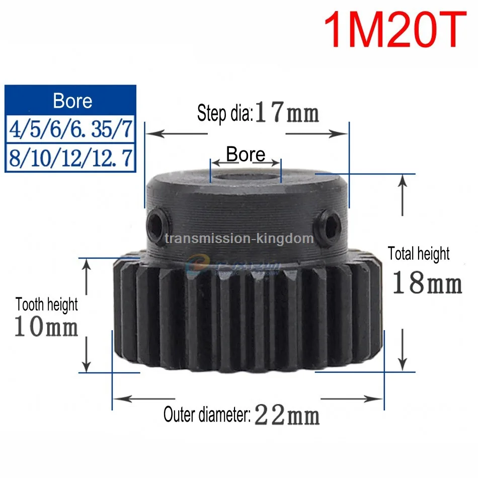1Pcs 1Modulus Spur Gear 20/24/25 Teeth Metal Motor Pinion Convex Gear Rack Bore 4-15mm Transmission
1Pcs 1Modulus Spur Gear 20/24/25 Teeth Metal Motor Pinion Convex Gear Rack Bore 4-15mm Transmission
