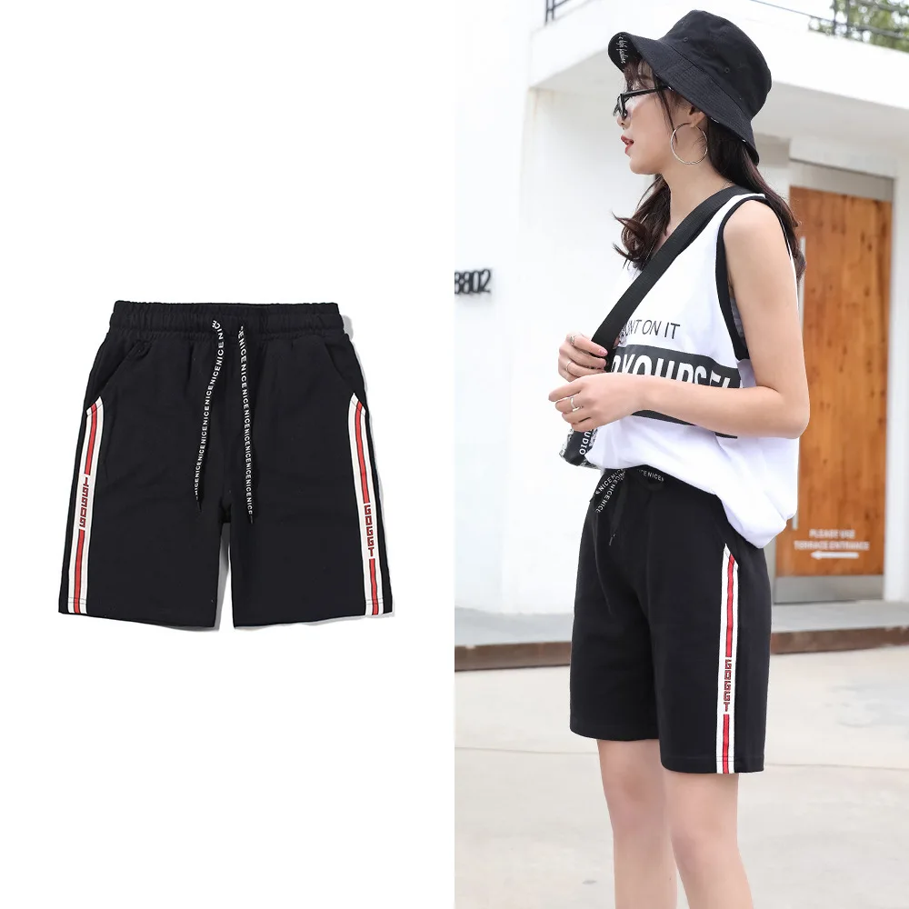 Summer Women Cotton Sport Shorts Elastic High Waist Drawstring Side Stripe Loose Running Sweat Shorts Pocket Joggers Short Pants
Summer Women Cotton Sport Shorts Elastic High Waist Drawstring Side Stripe Loose Running Sweat Shorts Pocket Joggers Short Pants