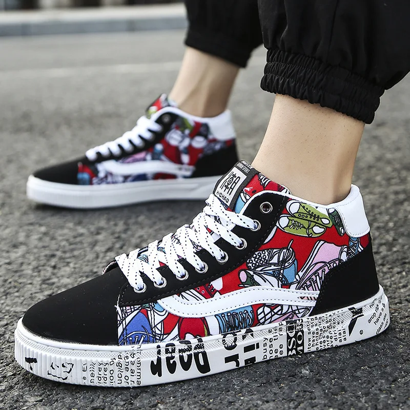 New Casual Men Vulcanized Shoes Sneakers Men's Fashion Casual Lace-Up Colorful Canvas Sport Graffiti Board Shoes High Tops
New Casual Men Vulcanized Shoes Sneakers Men's Fashion Casual Lace-Up Colorful Canvas Sport Graffiti Board Shoes High Tops