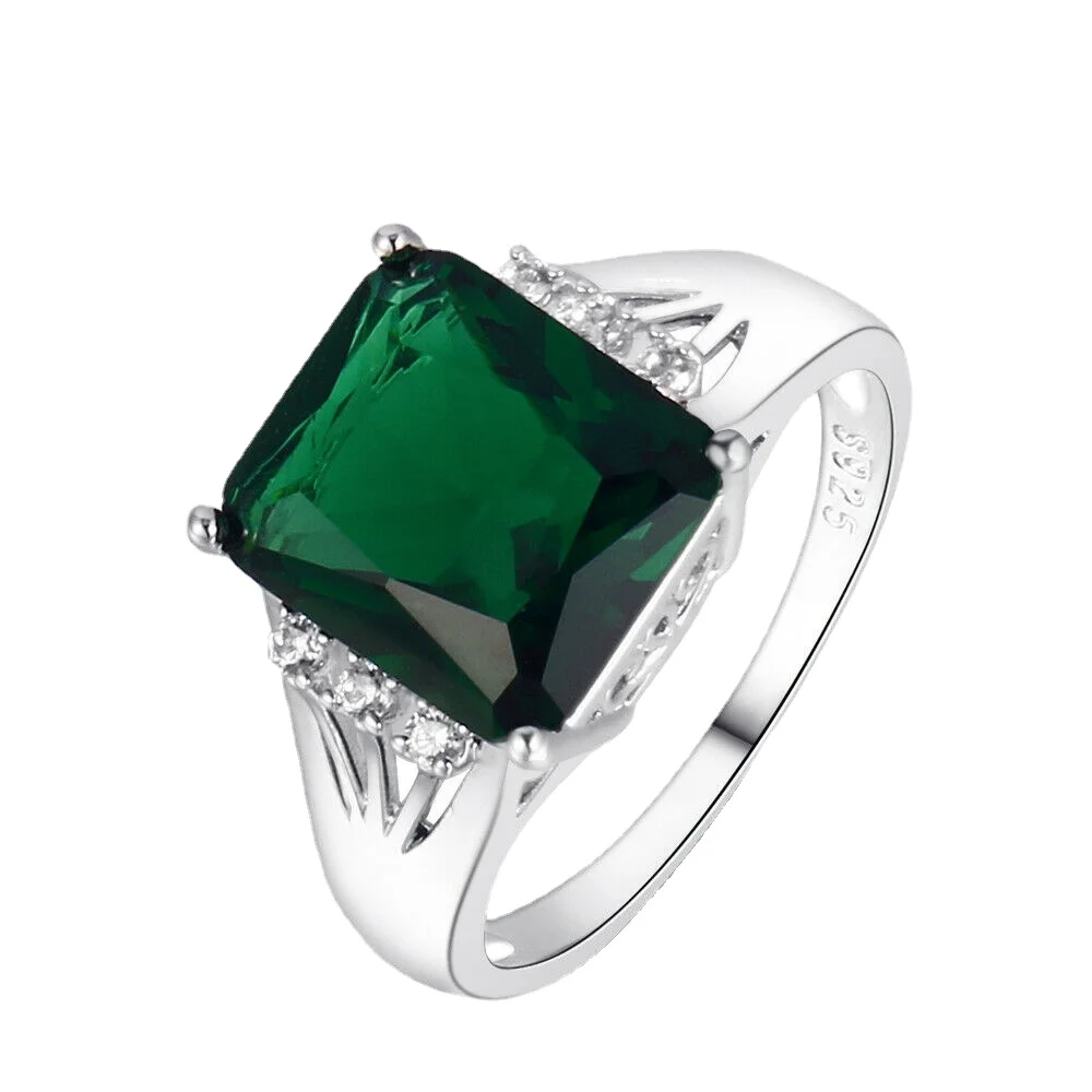 925 Silver Ring Princess Cut Emerald Gemstones Rings Luxury Wedding Engagement Party Fine Jewelry Rings For Women Men Wholesale
925 Silver Ring Princess Cut Emerald Gemstones Rings Luxury Wedding Engagement Party Fine Jewelry Rings For Women Men Wholesale