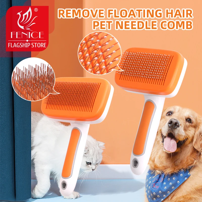 Fenice Cat Grooming Comb Self Cleaning Slicker Brush for Pet Removes Floating Hair Massages Needle Comb
Fenice Cat Grooming Comb Self Cleaning Slicker Brush for Pet Removes Floating Hair Massages Needle Comb