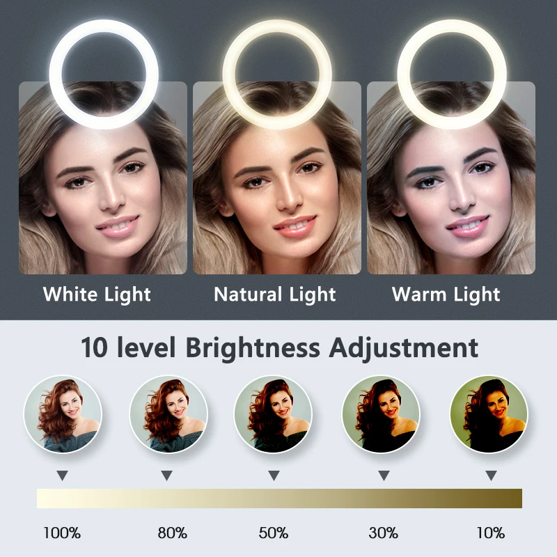 NEWSelfie Ring Light Photography Led Rim Of Lamp With Mobile Holder Support Tripod Stand Ringlight For Live Video Streaming
NEWSelfie Ring Light Photography Led Rim Of Lamp With Mobile Holder Support Tripod Stand Ringlight For Live Video Streaming