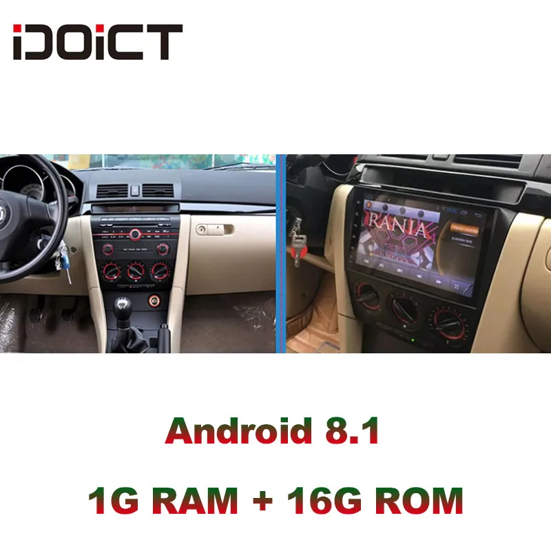 Автомобильный DVD плеер IDOICT Android 8 1 GPS навигация мультимедиа для Mazda 3 Радио 2004 2013