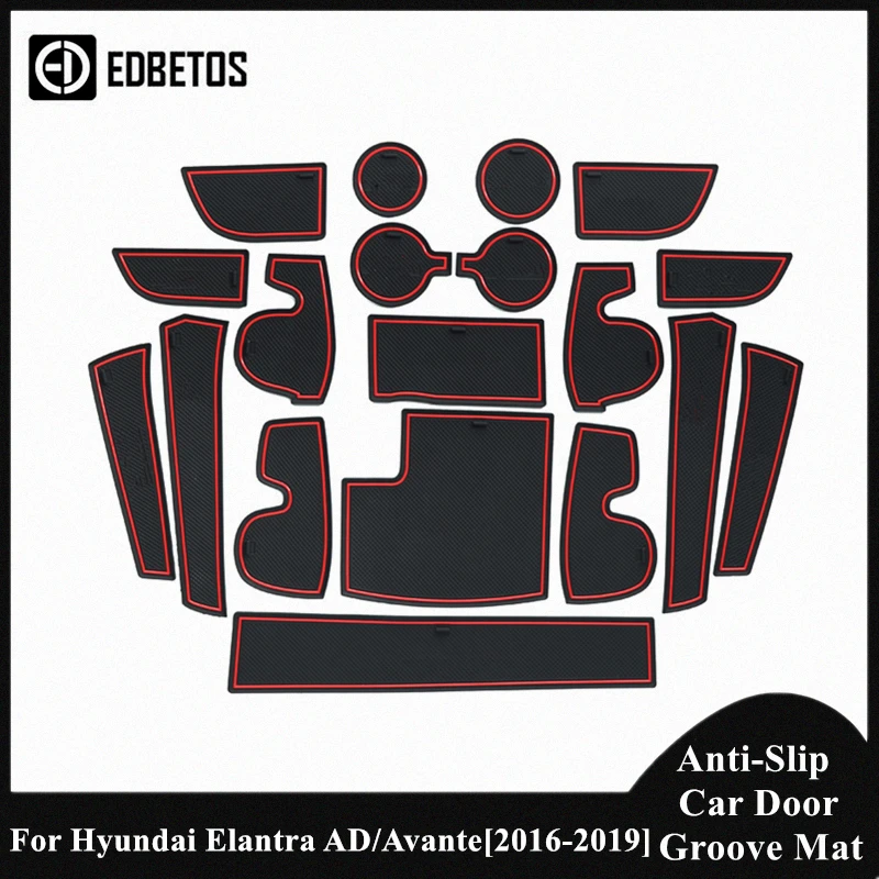 Для Hyundai Avante / Elantra AD 2016 2017 2018 2019 противоскользящие резиновые чашки подушки дверной