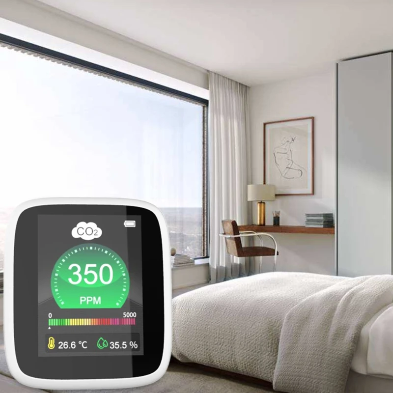 CO2 Detector Carbon Dioxide Air Quality Tester for CO2 Real-Time Data with Alarm Set for Greenhouse, Room and Hospital LXAC 
CO2 Detector Carbon Dioxide Air Quality Tester for CO2 Real-Time Data with Alarm Set for Greenhouse, Room and Hospital LXAC