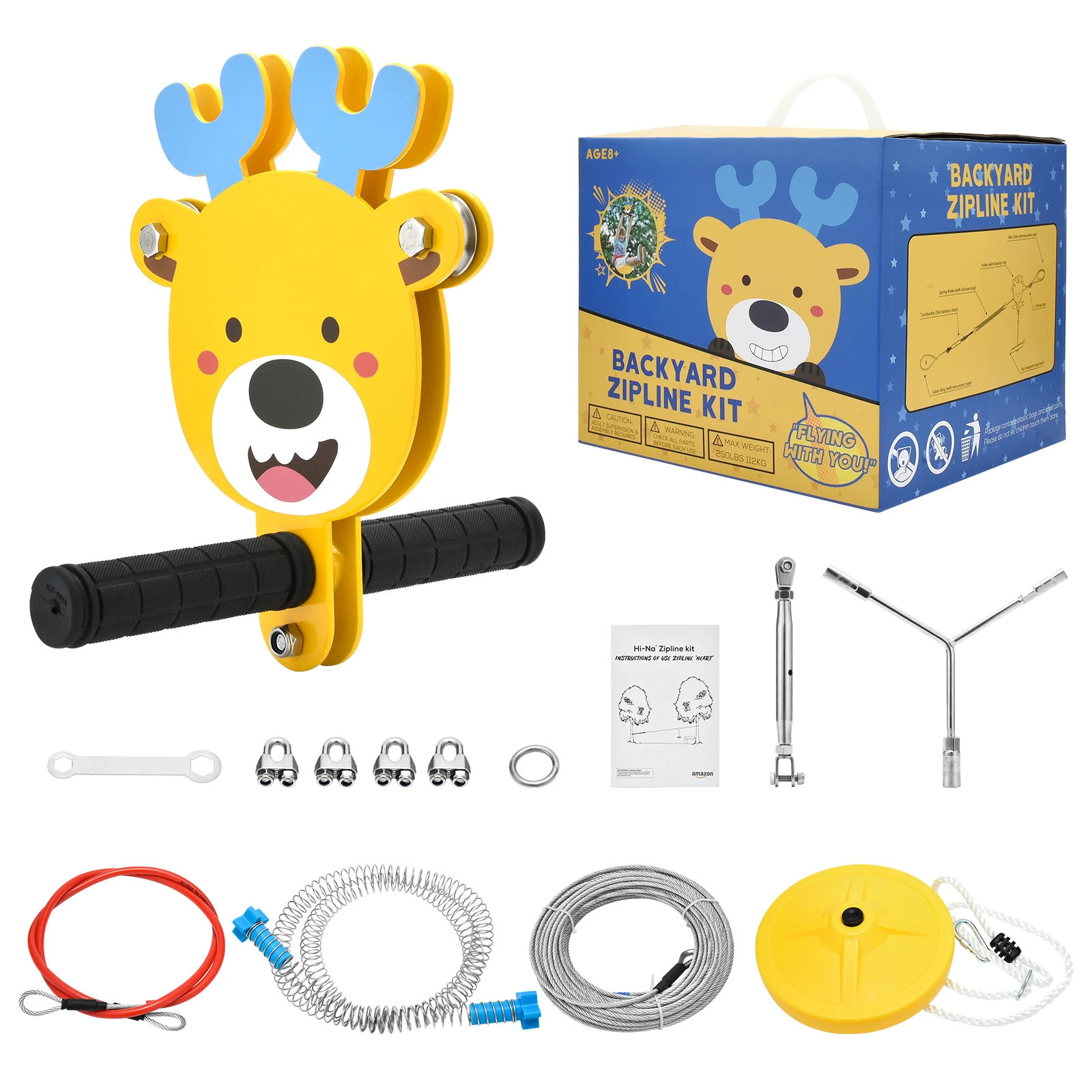 80/100/120ft 6mm Diameter Heavy-duty Composite Galvanized Steel Cable Zipper Line Kit Outdoor Toys Suitable For Children's Gifts
80/100/120ft 6mm Diameter Heavy-duty Composite Galvanized Steel Cable Zipper Line Kit Outdoor Toys Suitable For Children's Gifts