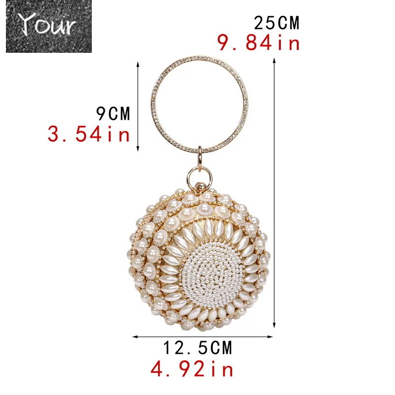 luxury pearls diamonds round women clutch bags designer ladies handbags silver gold evening bag chain shoulder crossbody bag sac
luxury pearls diamonds round women clutch bags designer ladies handbags silver gold evening bag chain shoulder crossbody bag sac