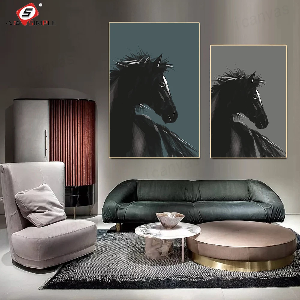Abstract Glossy Horse Canvas Poster Gray Blue Black White Animal Print Painting Modern Living Room Wall Art Decoration Pictures
Abstract Glossy Horse Canvas Poster Gray Blue Black White Animal Print Painting Modern Living Room Wall Art Decoration Pictures