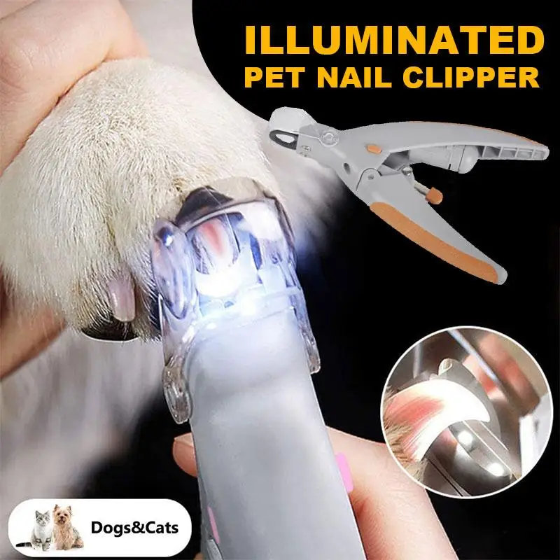 

Professional Pet Nail Clipper Scissors Dog Cat Nail Toe Claw Clippers Scissor Illuminated LED Light Nail Trimmer Convenient Heal