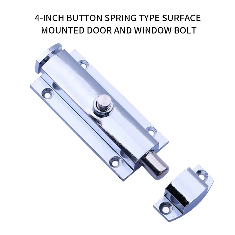 High Quality Home Door Window Plastic/Zinc Alloy Security Slide Bolt Lock for Bathroom Toilet Spring Latch
High Quality Home Door Window Plastic/Zinc Alloy Security Slide Bolt Lock for Bathroom Toilet Spring Latch