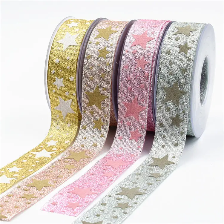 25mm pink/gold/silver glitter printed Star satin grosgrain christmas ribbon for crafts silk bow gift wedding decoration
25mm pink/gold/silver glitter printed Star satin grosgrain christmas ribbon for crafts silk bow gift wedding decoration