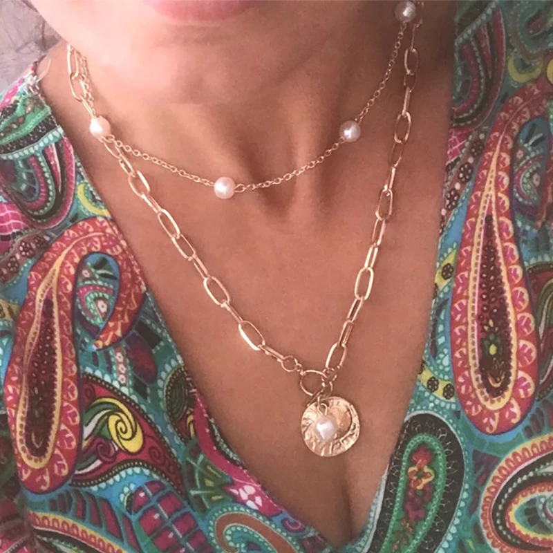Baroque Pearl Necklace for Women Goth Men Neck Chains Coin Pedants Necklace Jewelry Gold Toggle Clasp Lock Choker Collar
Baroque Pearl Necklace for Women Goth Men Neck Chains Coin Pedants Necklace Jewelry Gold Toggle Clasp Lock Choker Collar