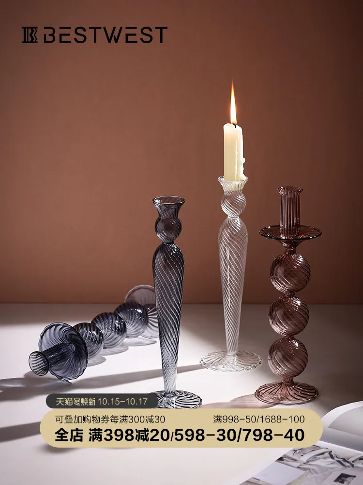Creative edge candlestick glass wax table set a candle dinner props dining room soft decoration decoration light luxury
Creative edge candlestick glass wax table set a candle dinner props dining room soft decoration decoration light luxury