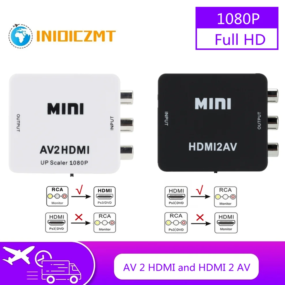 INIOICZMT 1080P HDMI-compatible to AV Scaler Adapter Video Composite Converter HDMI-compatible to RCA CVSB L/R Video Mini HD2AV
INIOICZMT 1080P HDMI-compatible to AV Scaler Adapter Video Composite Converter HDMI-compatible to RCA CVSB L/R Video Mini HD2AV