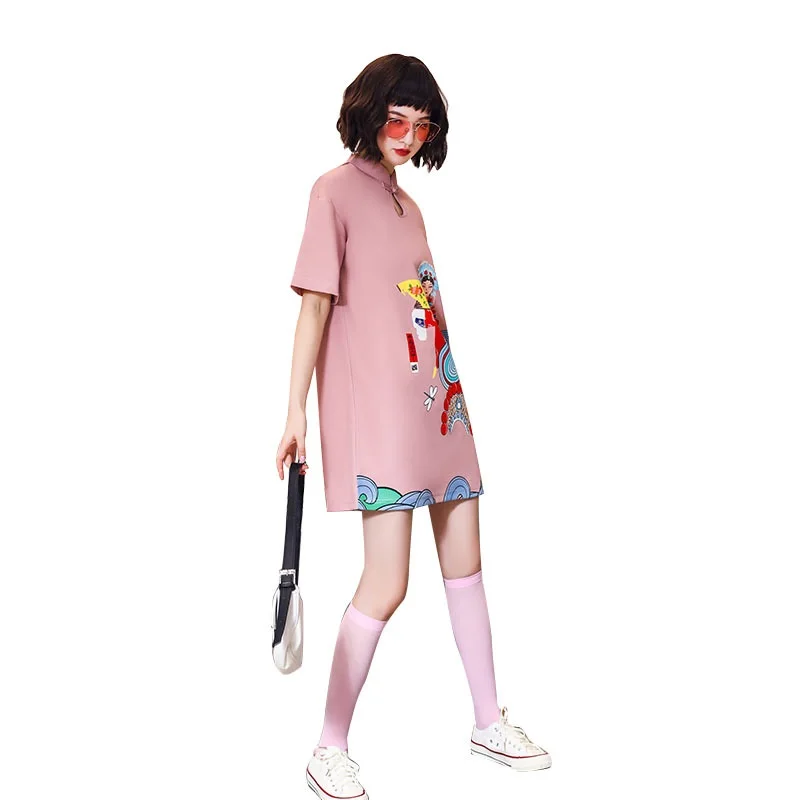 2021 Summer New Chinese Traditional Cheongsam Sweet Girl Print Mini Dresses Loose Fashion Women'S Clothes Plus Size Qipao
2021 Summer New Chinese Traditional Cheongsam Sweet Girl Print Mini Dresses Loose Fashion Women'S Clothes Plus Size Qipao